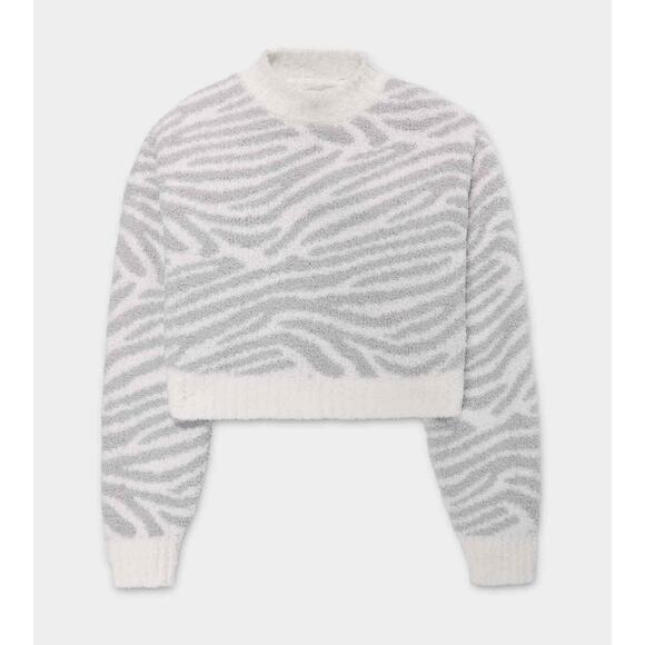 UGG Heddie Mock Neck Sweater‎ in Metal Grey Zebra Size 1X - Picture 2 of 9